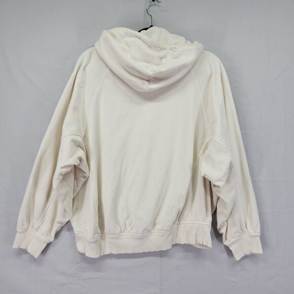 Madewell Hooded Cocoon Sweatshirt Size Large Relaxed Dolman Sleeve Ivory - Picture 2 of 14